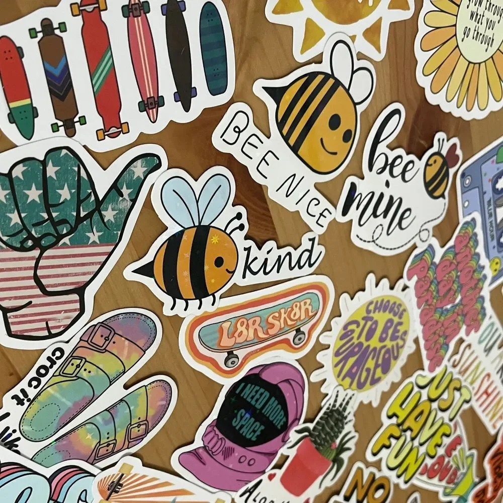 Vinyl Sticker Lot Waterproof Fun Sticker Bundle Holographic‎ Stickers - Picture 7 of 9
